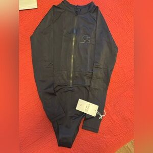 Carvico long sleeved, zipper, fronted, leotard, women’s, XS